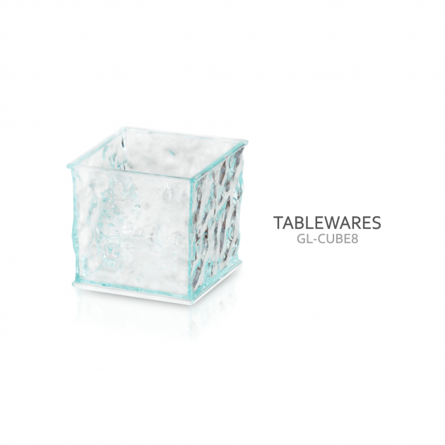 【食品容器】玻璃紋 小方碗
